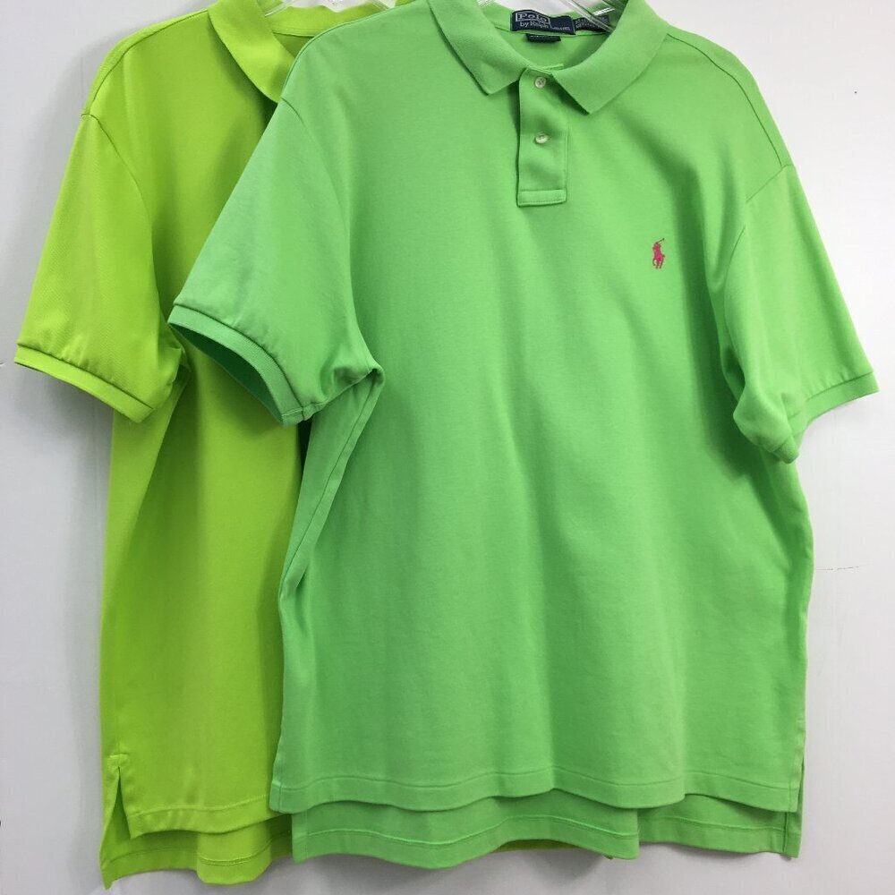 Polo Ralph Lauren Mens Short Sleeve Green Shade Polo Shirt Bundle Size XL